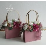 Szülőköszöntő táskacsokor esküvőre. And-art mód.