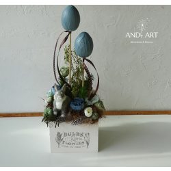 Tavaszi húsvéti dekoráció, kék. And-art mód.