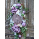 Romantikus, egyenes vonalú ajtódísz, falidísz. And-art mód.