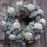 Vintage rózsás kopogtató, ajtódísz.